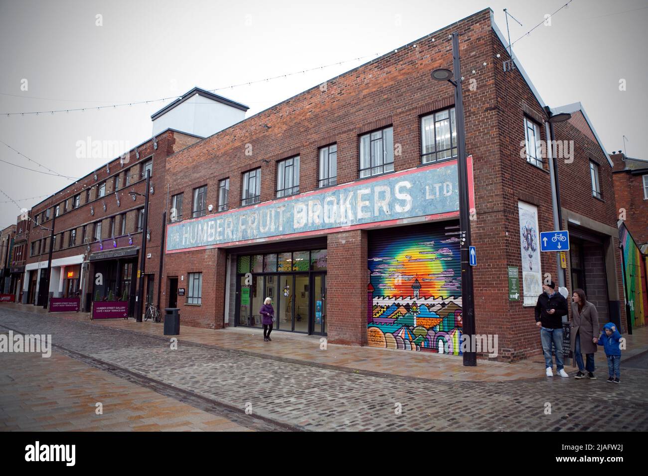 Humber Street im Hull Fruit Market und Marina Bereich der Port City of Hull im Osten von Yorkshire. Stockfoto