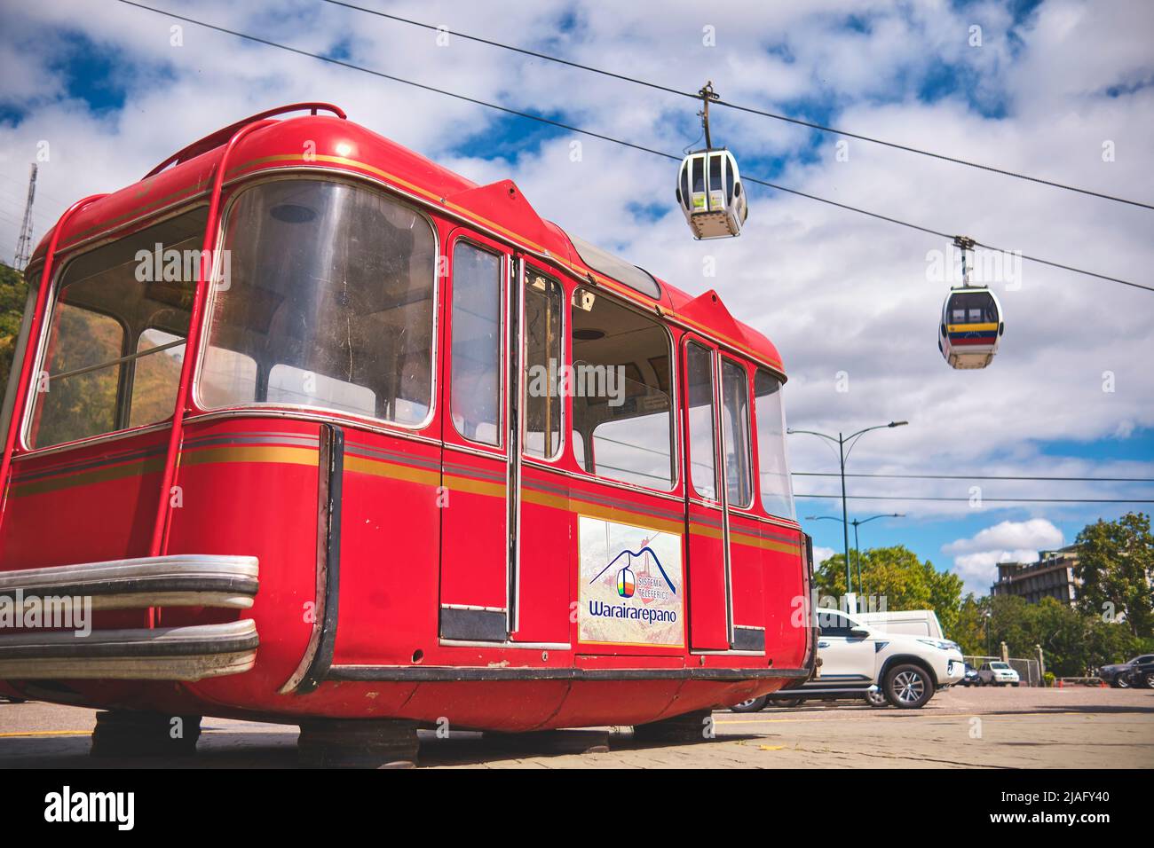 CARACAS, VENEZUELA Mai 2022 Kabinen der Seilbahn zum Humboldt Hotel