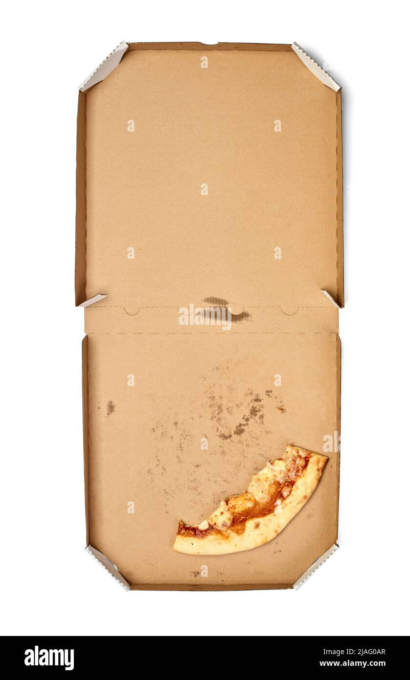 Pizzakarton Essen Karton Lieferung Paket Mahlzeit Abendessen Mittagessen Stockfoto