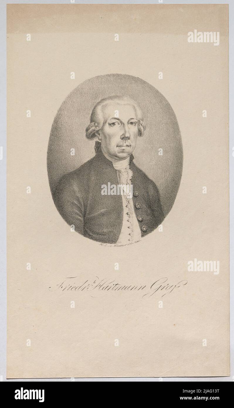 Friedr Hartmann Graf Friedrich Hartmann Graf, Komponist. Heinrich Eduard von Wintter (1788-1829), Künstler Stockfoto
