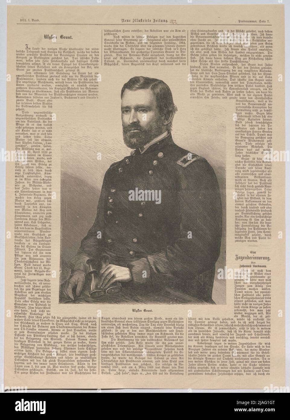 Ulysses Grant“. Ulysses S. Grant (aus „neuer Illustrierter Zeitung“). Unbekannt Stockfoto