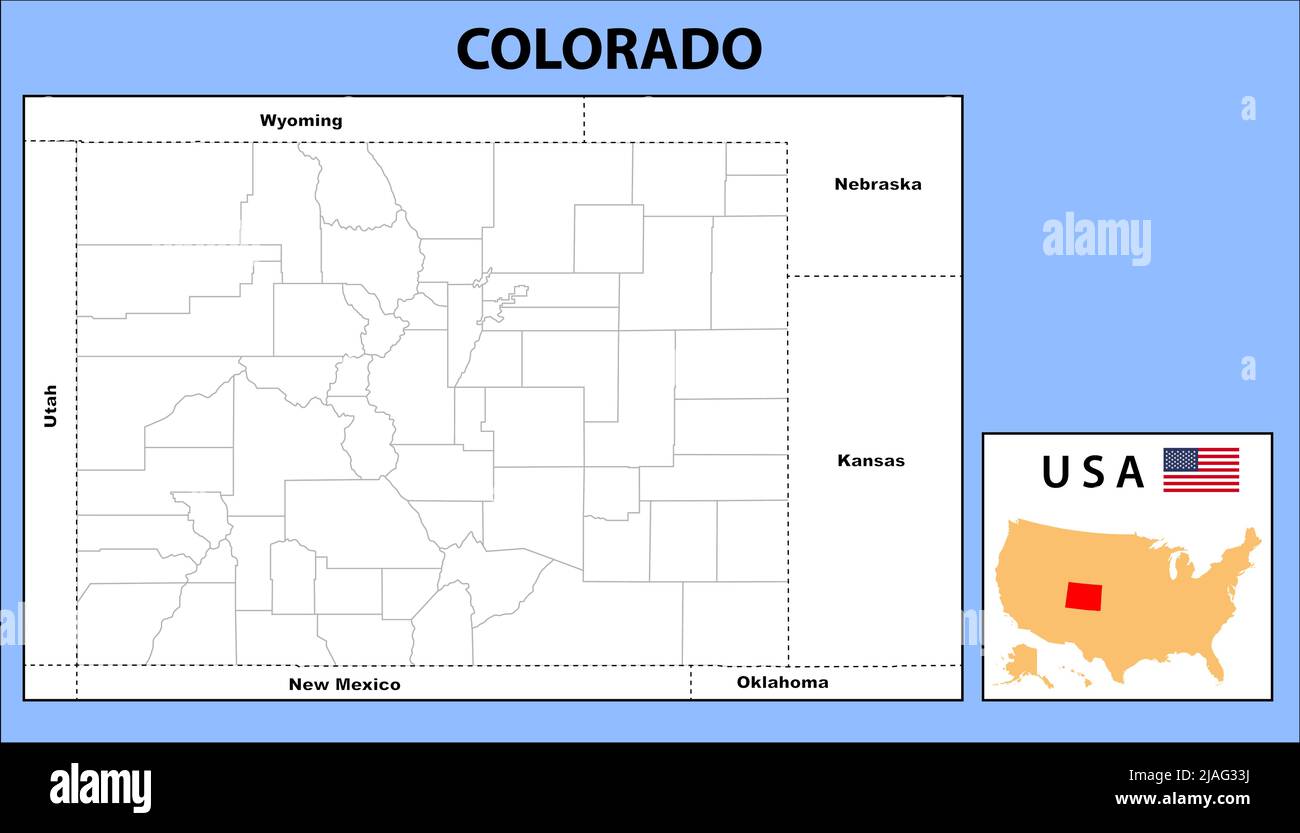 Political map of colorado Stock-Vektorgrafiken kaufen - Alamy