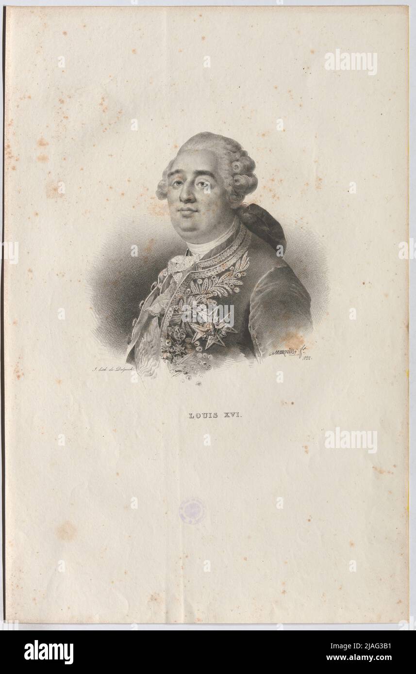 Louis XVI '. Ludwig XVI Von Frankreich. Francois Seraphin Delpech (1778-1825), lithographisch, nach: Jean-Baptiste Mauzaisse (1784-1844), Künstler Stockfoto