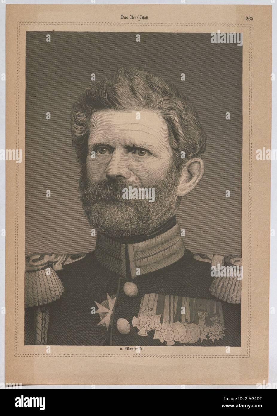 v. Manteuffel. '. Edwin von Manteuffel, preußischer Generalfeldmarschall (aus dem „Neuen Blatt“). Unbekannt Stockfoto