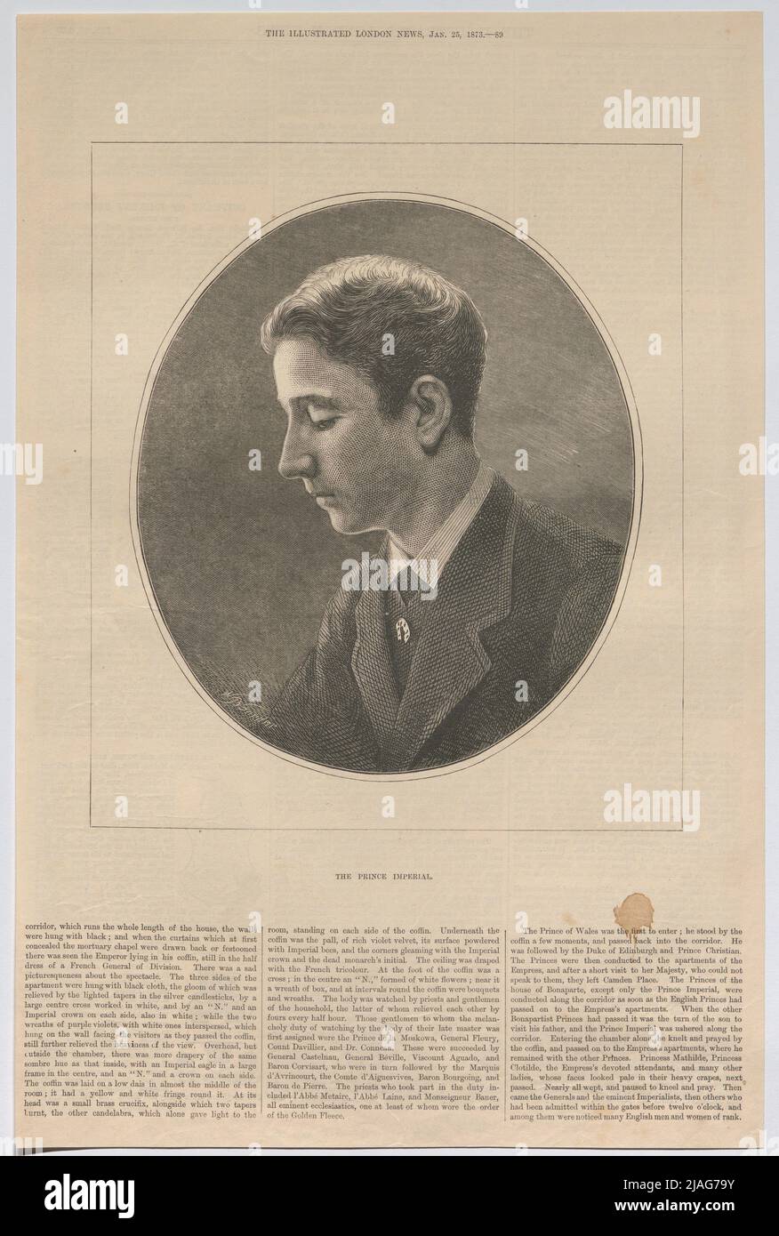 Der Prinz Imperial. '. Der kaiserliche Prinz Napoléon Eugène Louis Bonaparte (aus der illustrierten London News). William Biscombe Gardner (1847-1919), Künstler Stockfoto