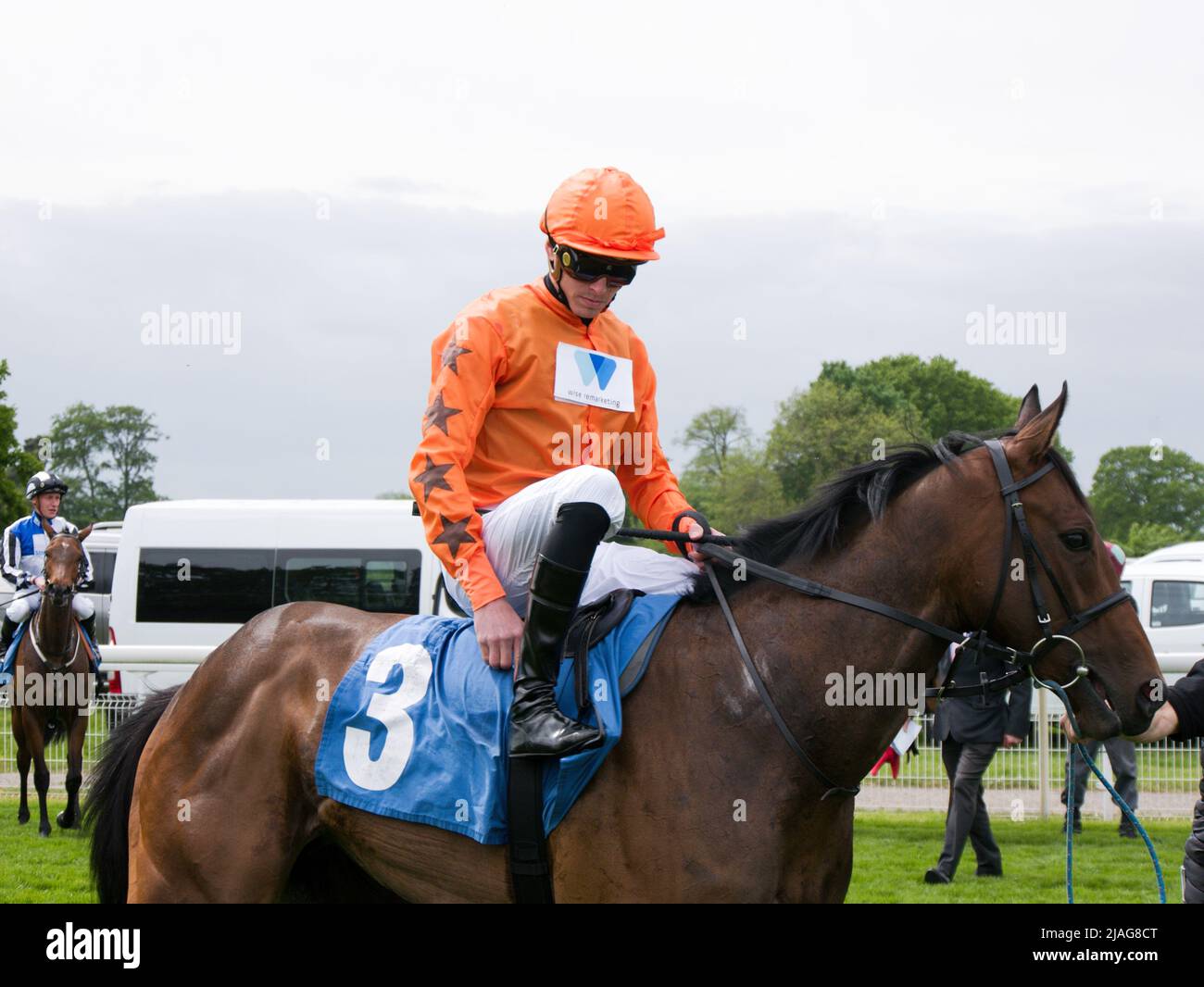 Jockey James Doyle bei den Rennen von Dayton Lady bei York Races. Stockfoto