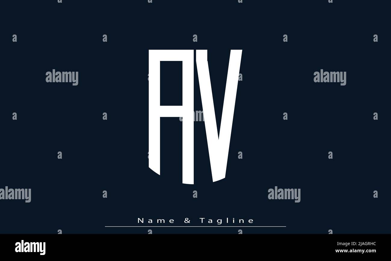 Buchstaben Buchstaben Initialen Monogramm Logo AV, VA Stock Vektor