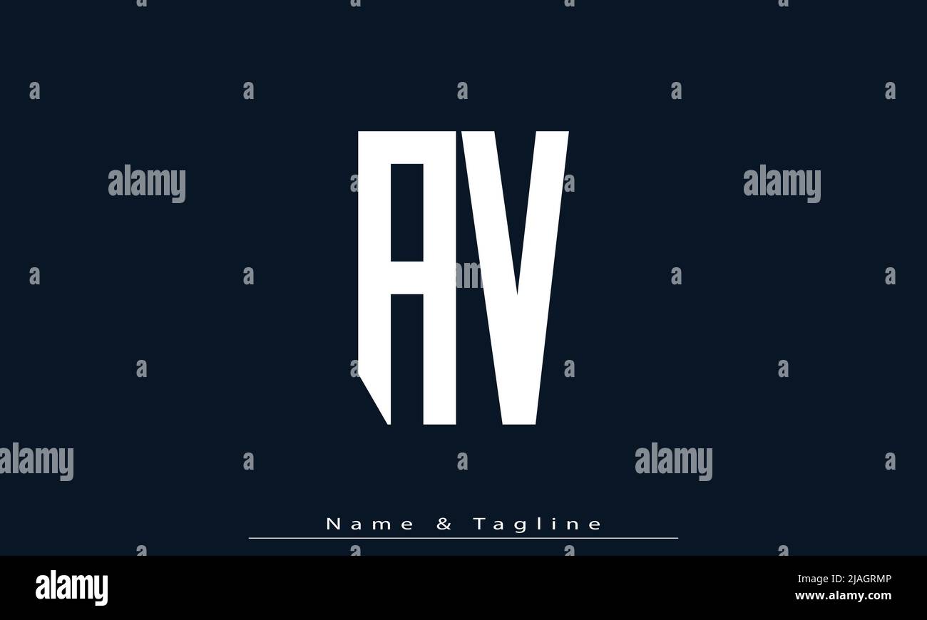 Buchstaben Buchstaben Initialen Monogramm Logo AV, VA Stock Vektor
