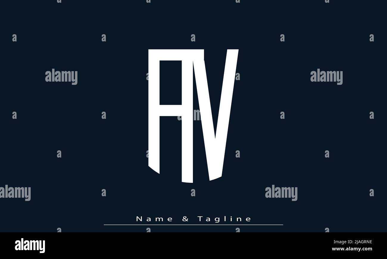 Buchstaben Buchstaben Initialen Monogramm Logo AV, VA Stock Vektor