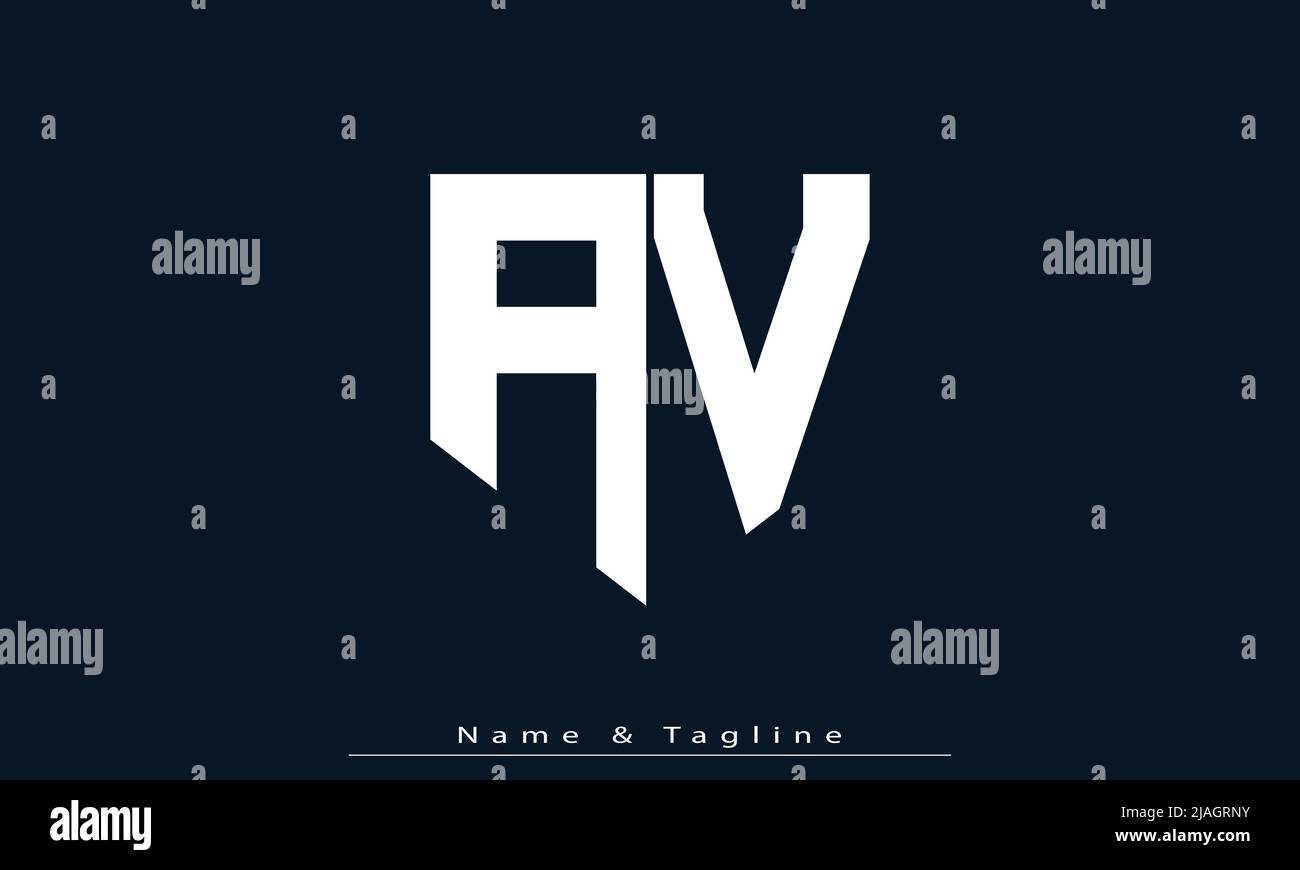 Buchstaben Buchstaben Initialen Monogramm Logo AV, VA Stock Vektor
