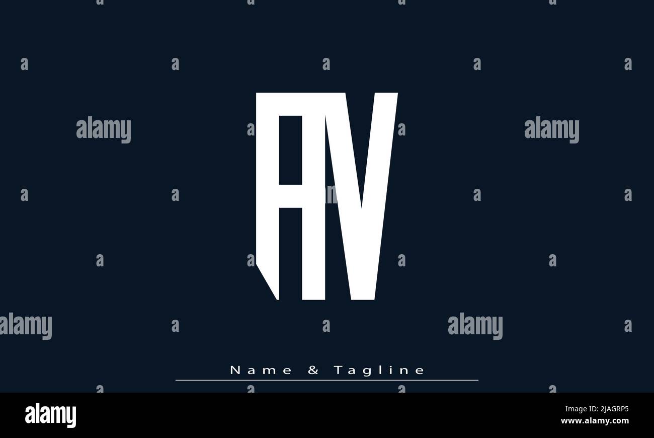 Buchstaben Buchstaben Initialen Monogramm Logo AV, VA Stock Vektor