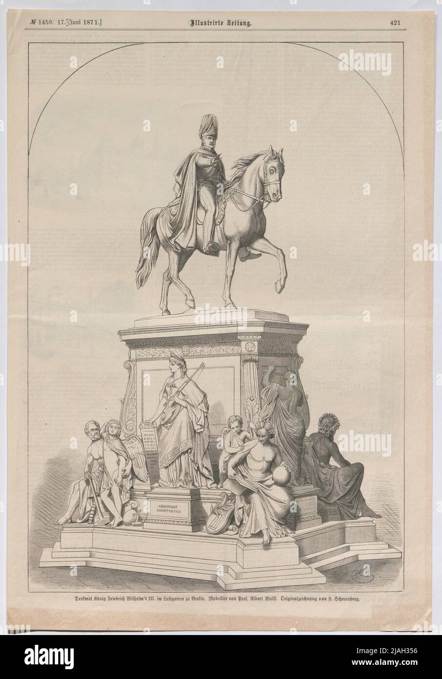 Denkmal König Friedrich Wilhelms III. Im Lustgarten in Berlin. Nach dem Vorbild von Prof. Albert Wolff. ' Stockfoto