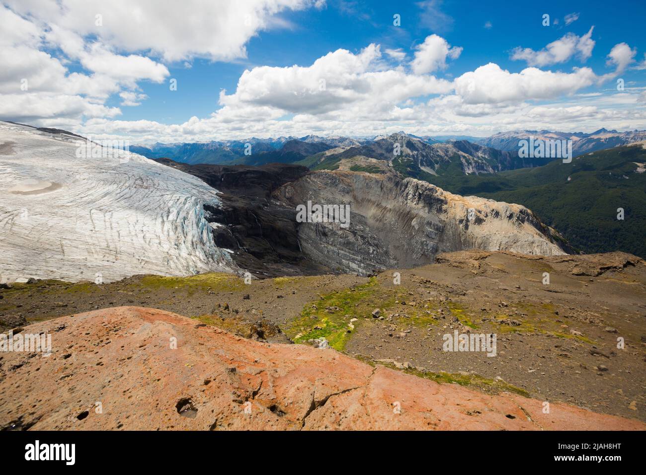 Tronador-Vulkan und Gletscher Stockfoto