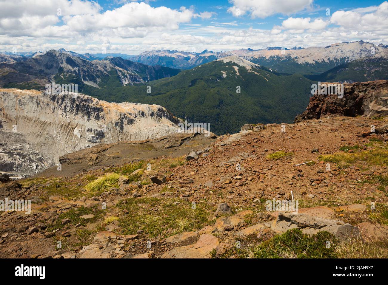 Berg Tronador und Gletscher von Alerce und Castano Overa Stockfoto