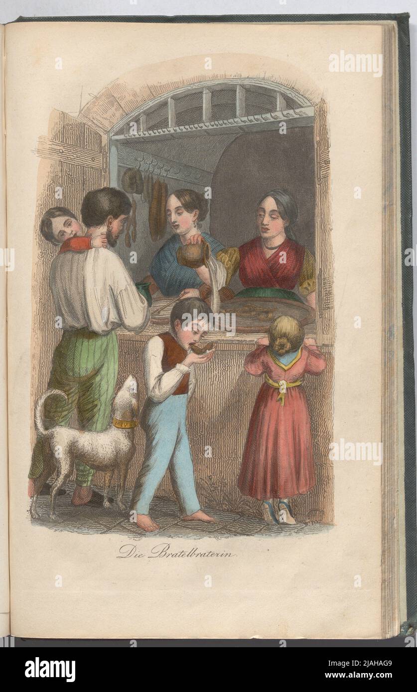 „Die Bratenwurzel.“ (Illustration aus 'Wien und die Wiener, in Bildern aus dem Leben', herausgegeben von Adalbert Stifter, Pest 1844) Stockfoto
