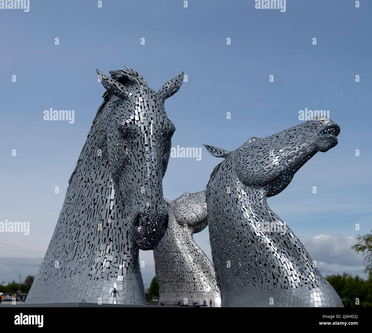 Die Kelpies Statue in Falkirk, Schottland während des Tages Stockfoto