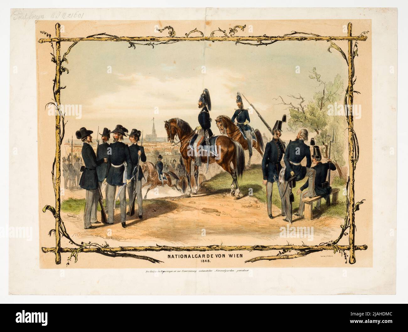 'Nationalgarde von Wien / 1848.'. Johann Höfelich (1796-1849), Drucker Stockfoto