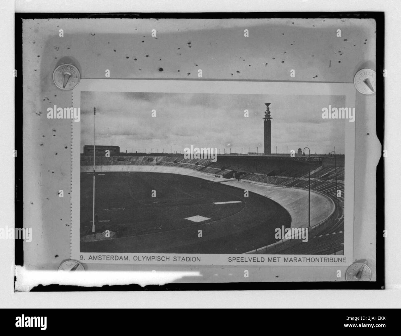 Blick auf das große Stadion der Olympischen Spiele 1928 in Amsterdam Stockfoto