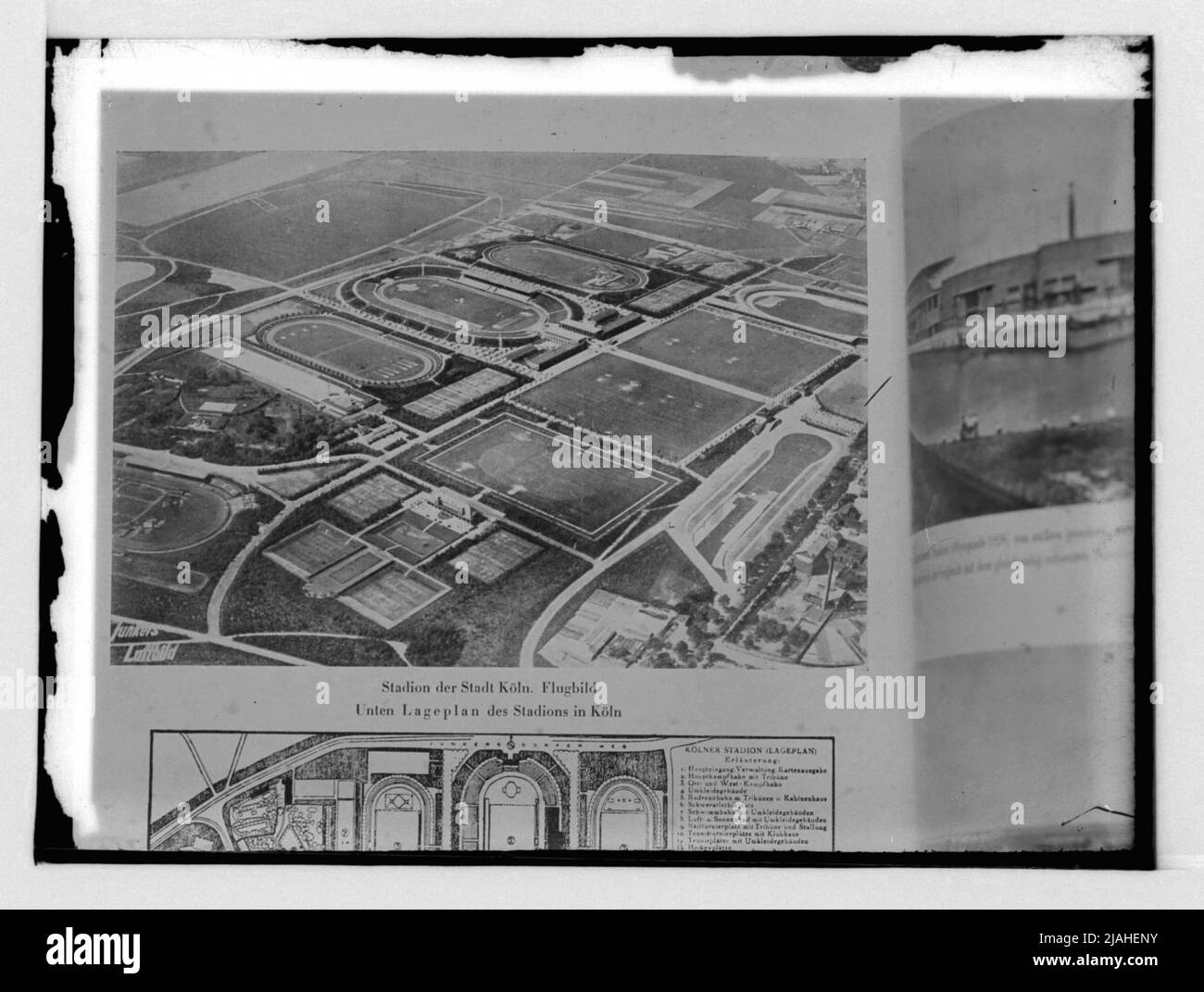 Luftbild des Stadions der Stadt Köln Stockfoto