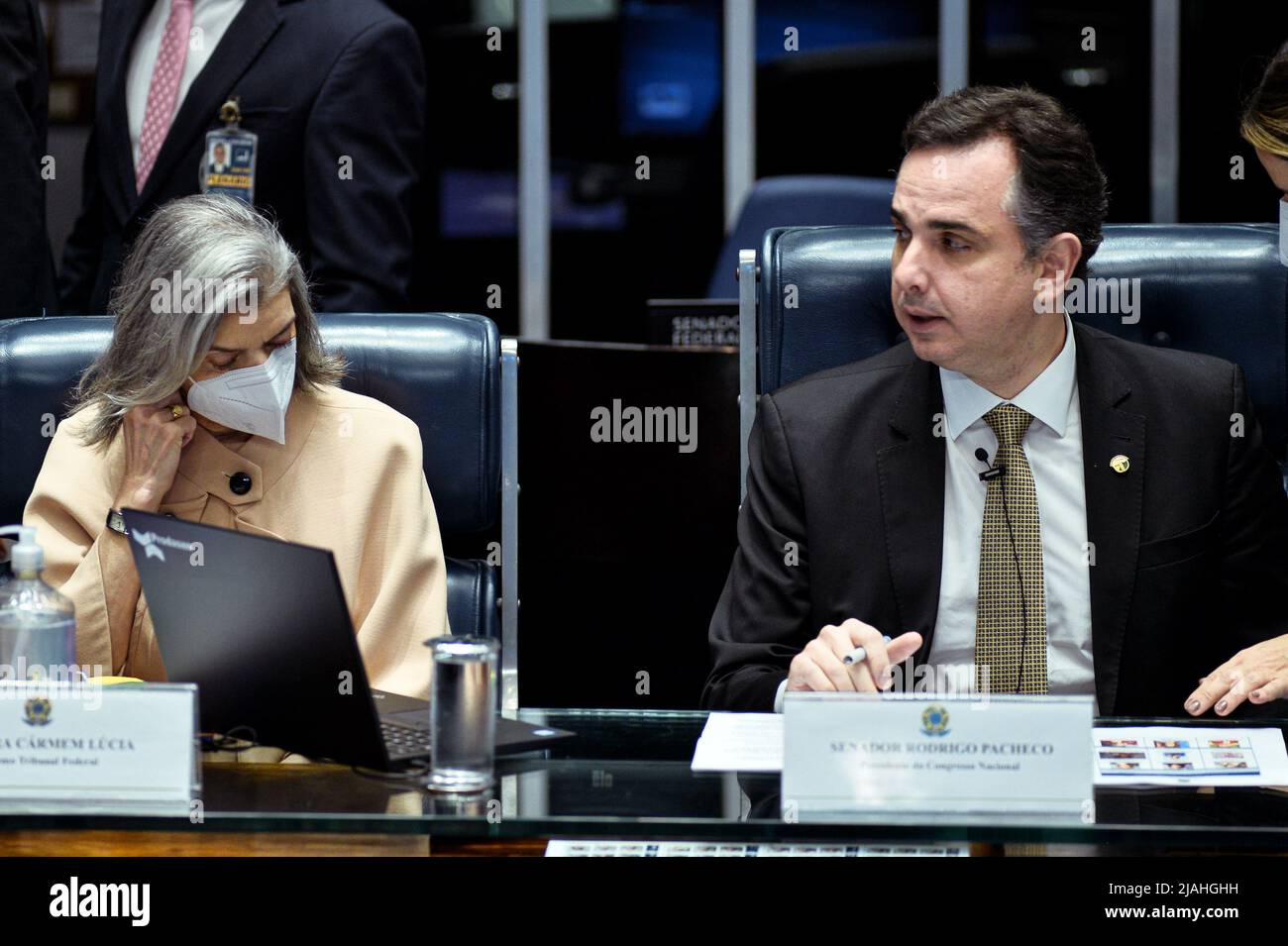 Brasília, DF - 30.05.2022: SESSÃO SENADO MAIS MULHERES NA Política - an diesem Montag (30.) fördert der Bundessenat über die Frauenbank die feierliche Sitzung ?Mehr Frauen in der Politik?. (Foto: Antonio Molina/Fotoarena) Stockfoto