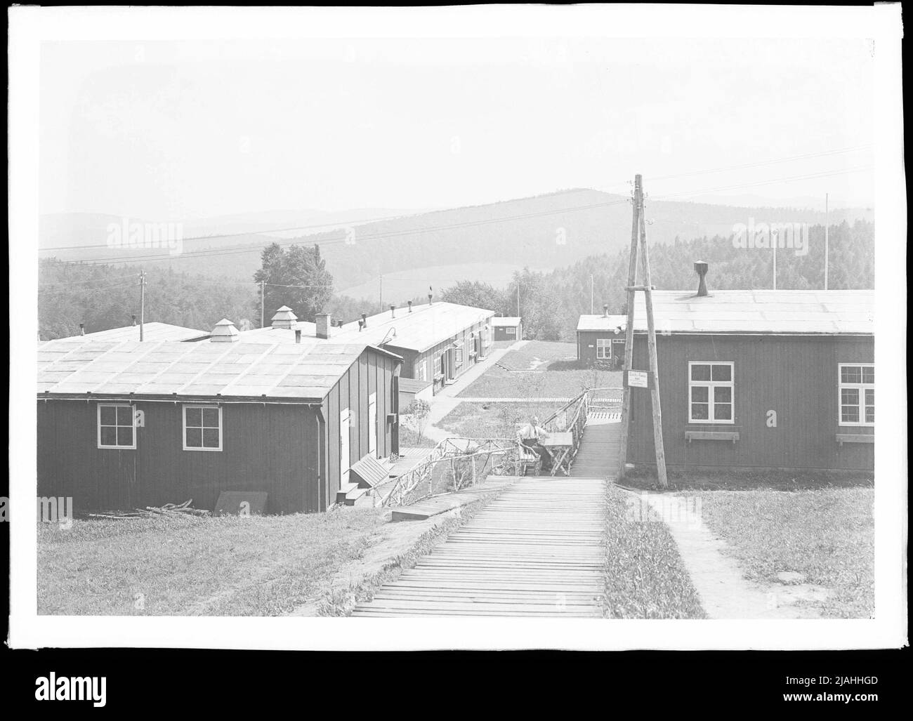 Arbeiterlager für den Bau der Reichsautobahn im Wienerwald (?) Stockfoto