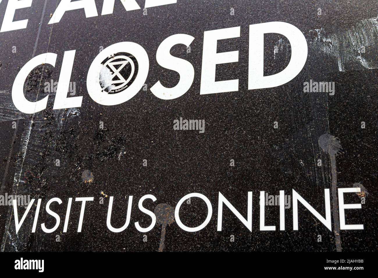 Shop geschlossen nur online Cambridge Stockfoto