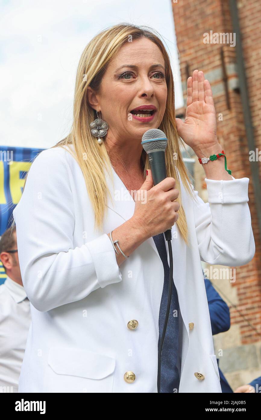 Meloni, Vorsitzende der politischen Partei der Fratelli d