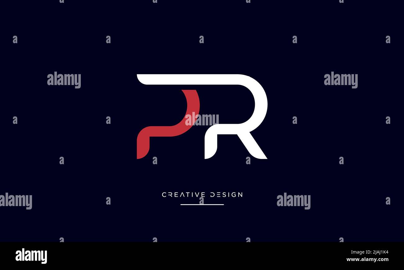 Alphabet Buchstaben PR, RP, P oder R Abstraktes Logo Symbol Monogramm Stock Vektor
