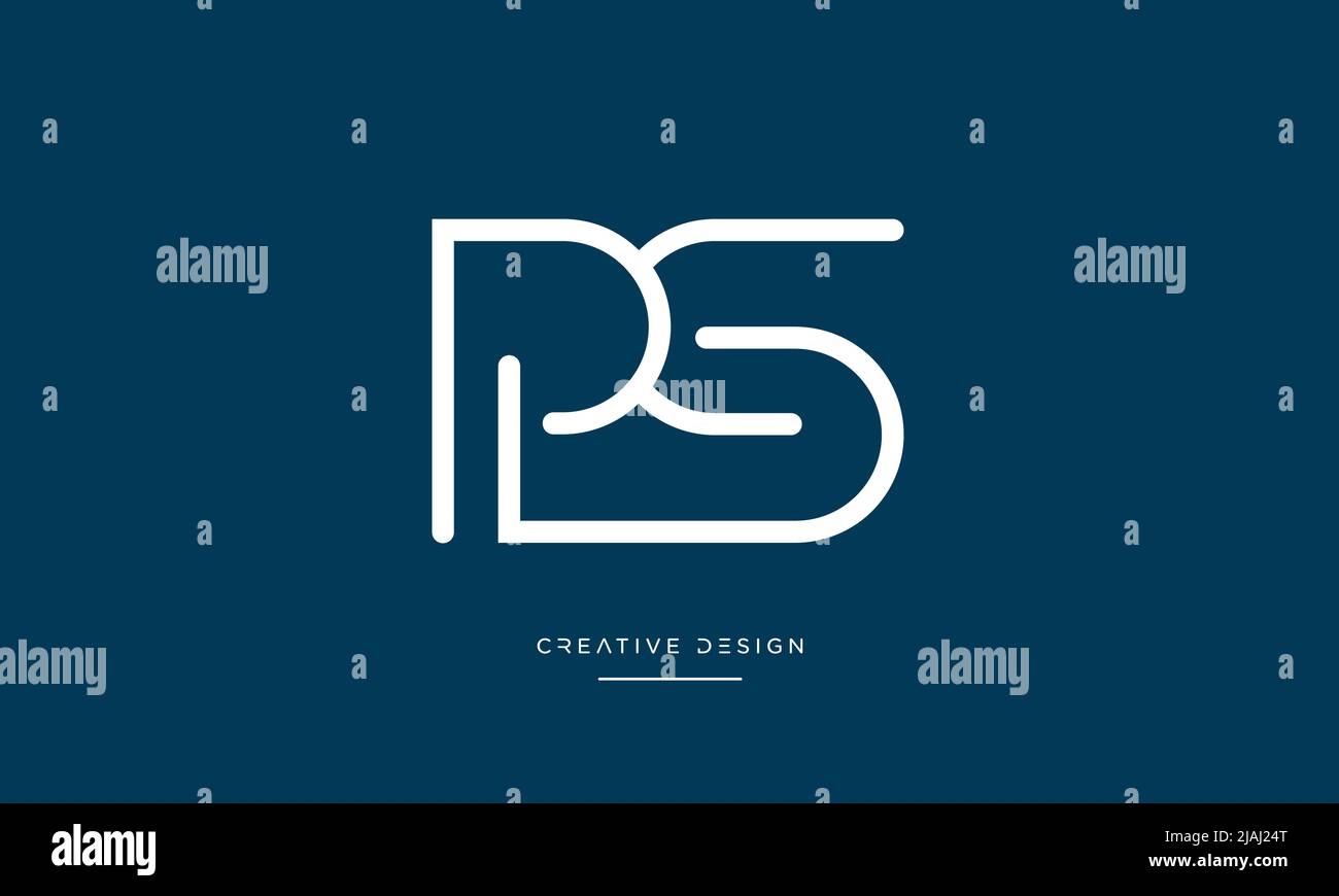 Alphabet Buchstaben PS, SP, P oder S Abstraktes Symbol Logo Monogramm Stock Vektor