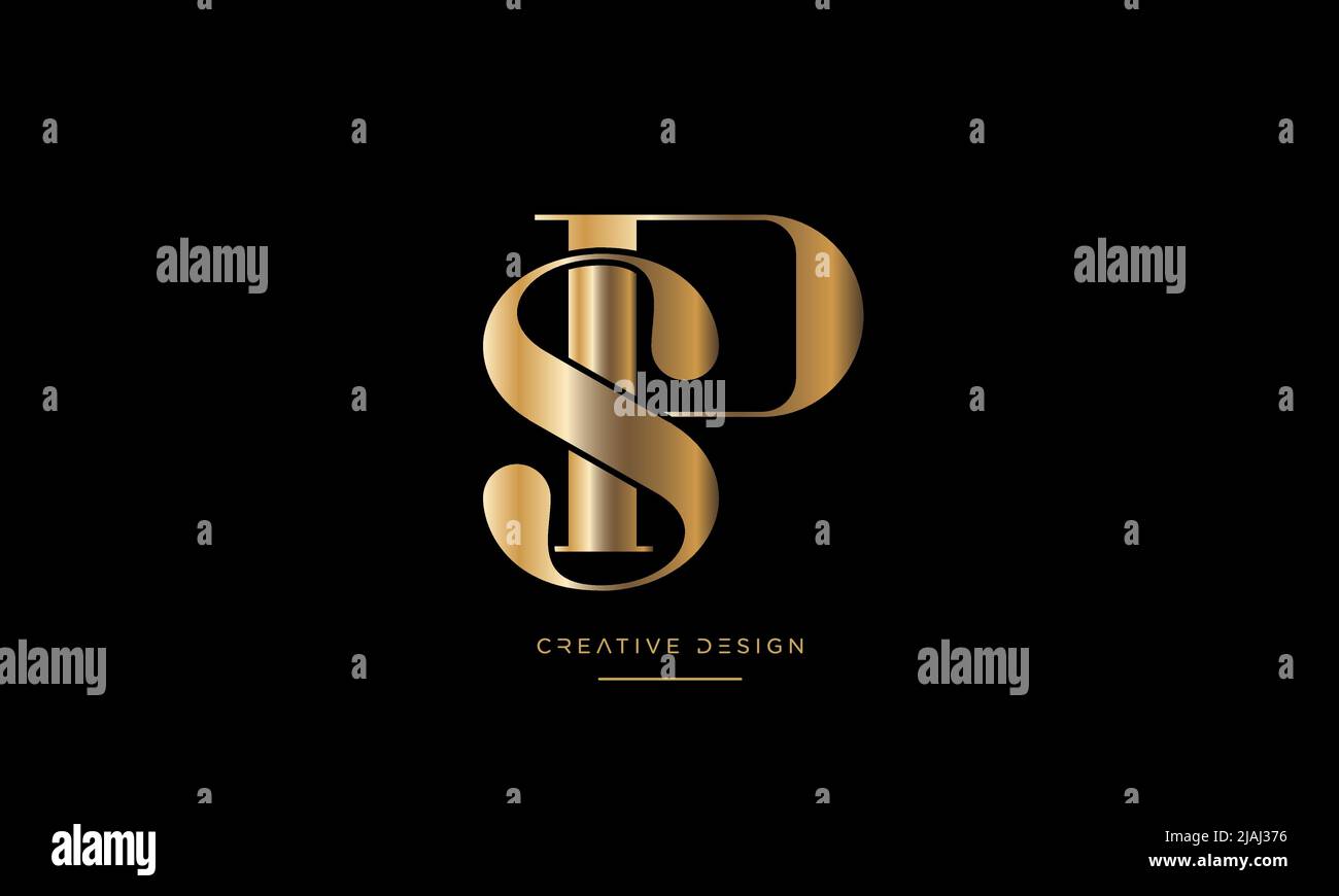 Alphabet Buchstaben PS, SP, P oder S Abstraktes Symbol Logo Monogramm Stock Vektor