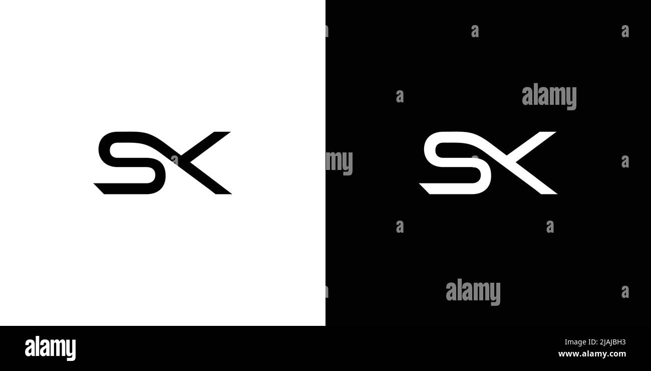 Modernes und elegantes SK Initials Logo-Design Stock Vektor