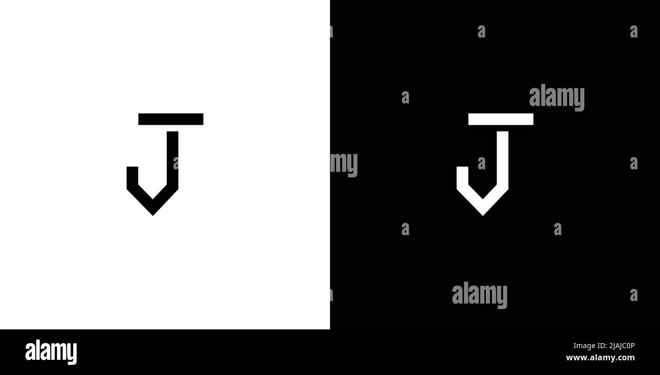 Modernes und einzigartiges TJ-Logo mit Initialen Stock Vektor