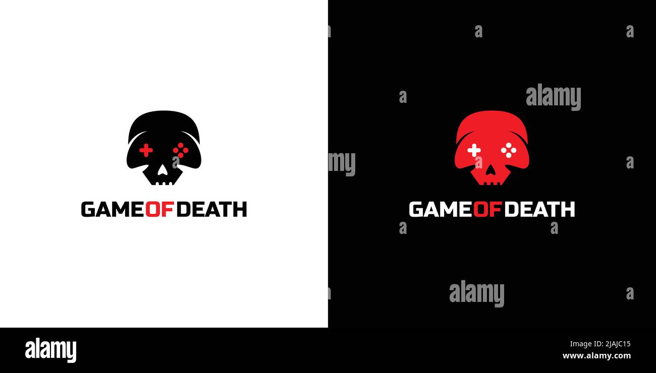 Einzigartiges und cooles Death Game Logo Design Stock Vektor