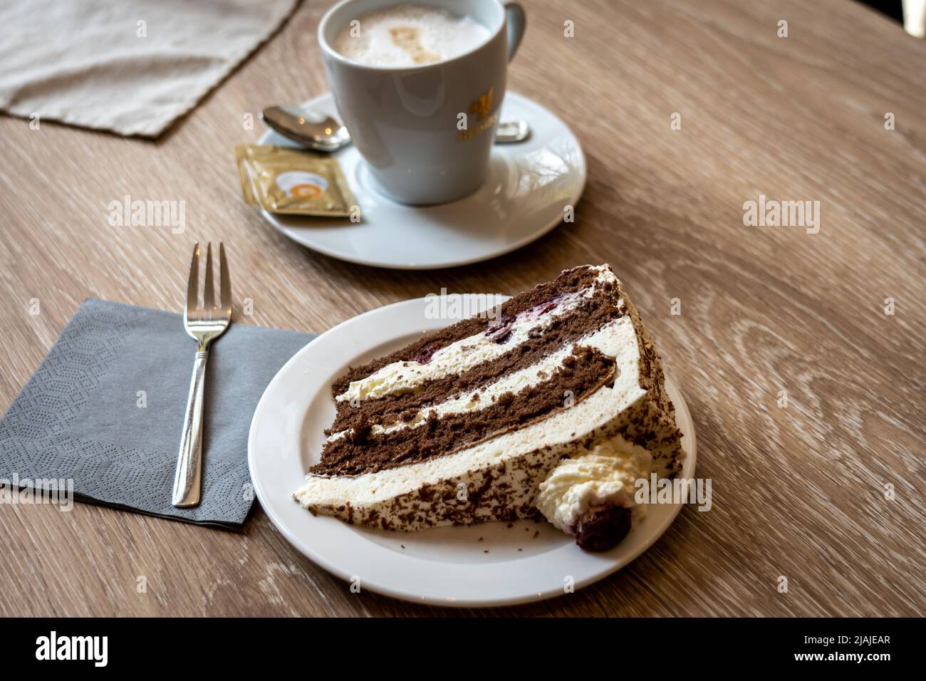 Legendäre Schwarzwälder Torte aus dem Schwarzwald in Deutschland Stockfoto