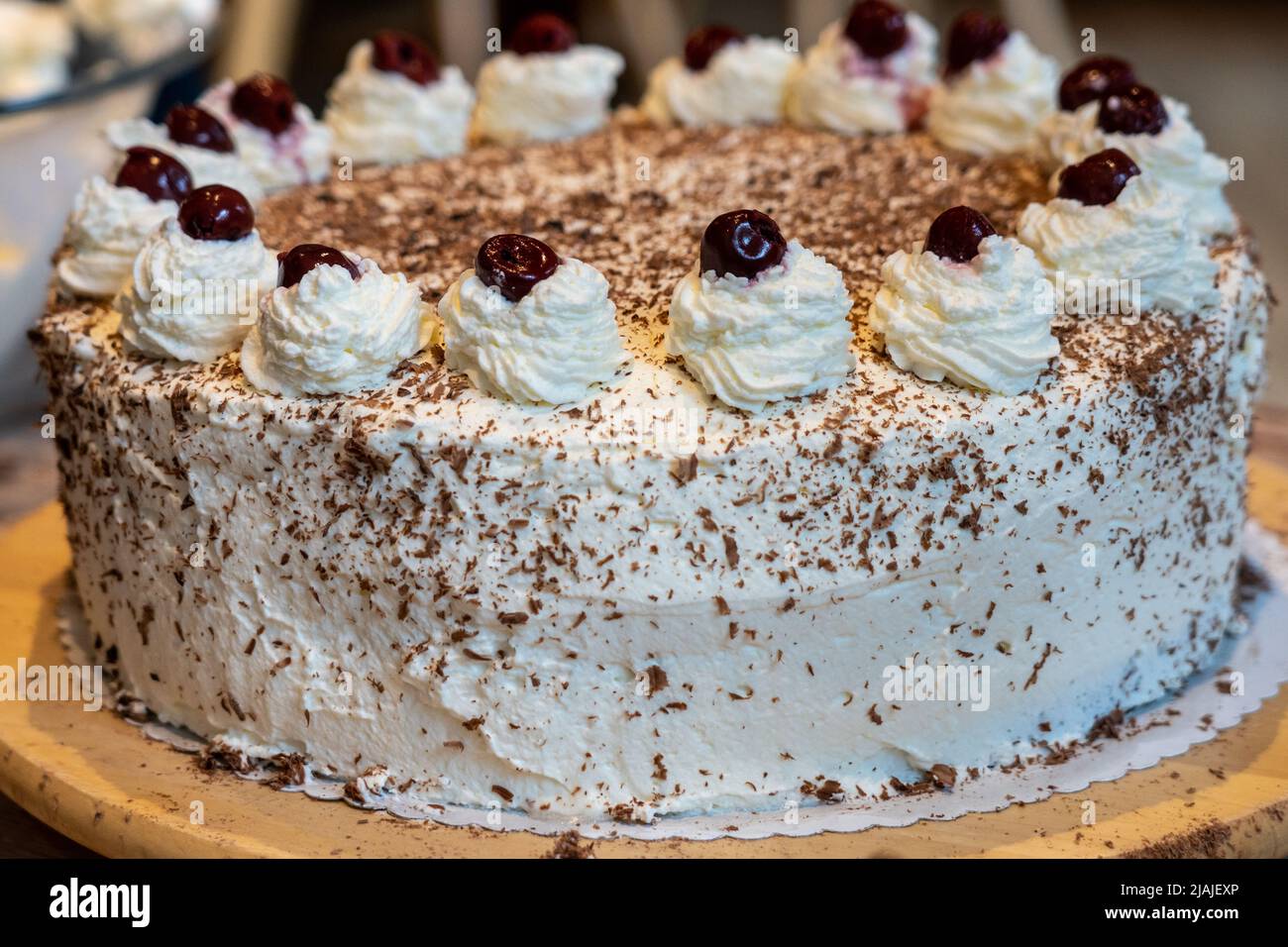 Legendäre Schwarzwälder Torte aus dem Schwarzwald in Deutschland Stockfoto