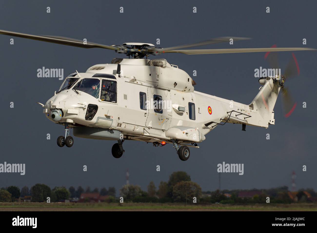 Ein Hubschrauber der Belgischen Luftkomponente aus dem Jahr NH90. Stockfoto