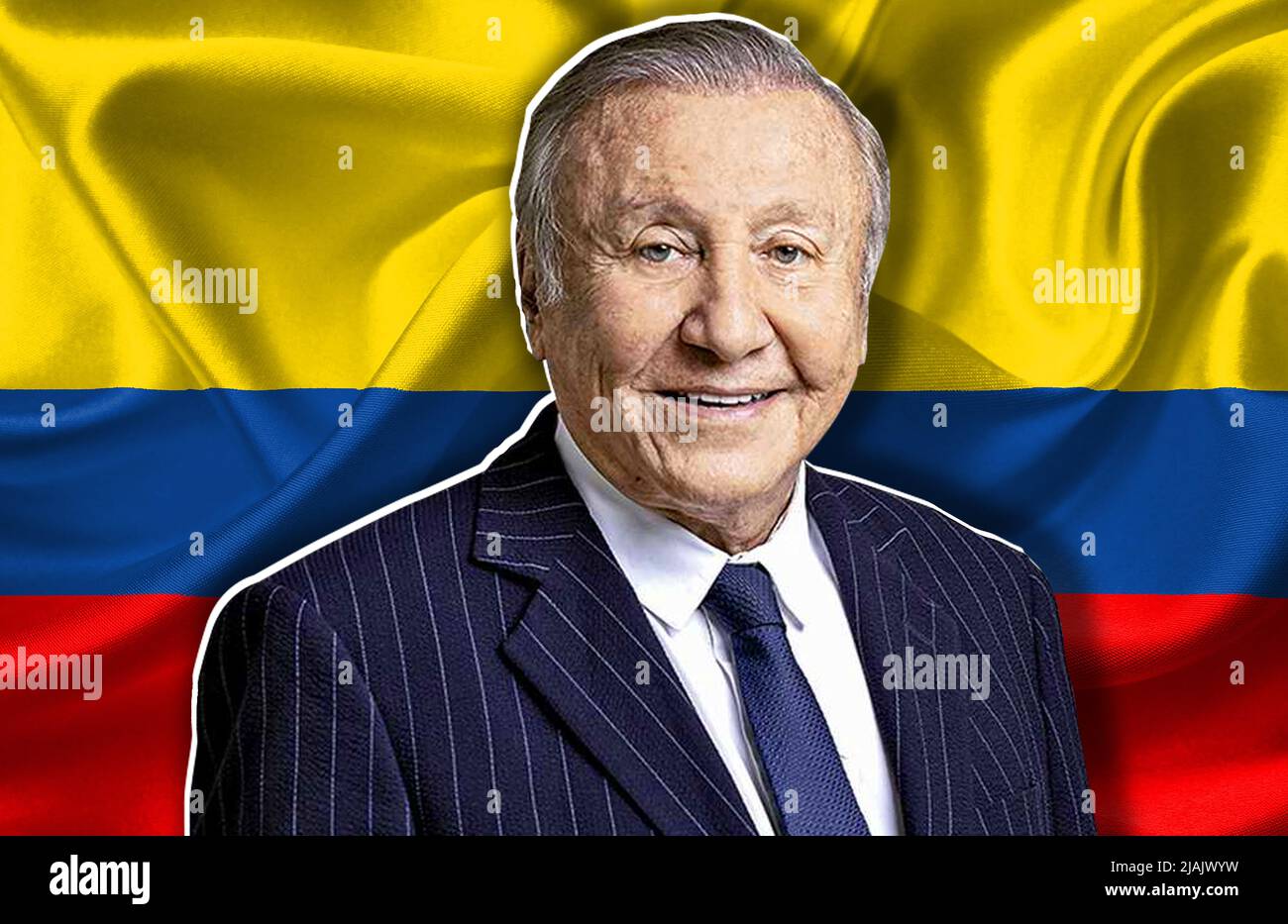 Rodolfo Hernández und die kolumbianische Flagge Stockfoto