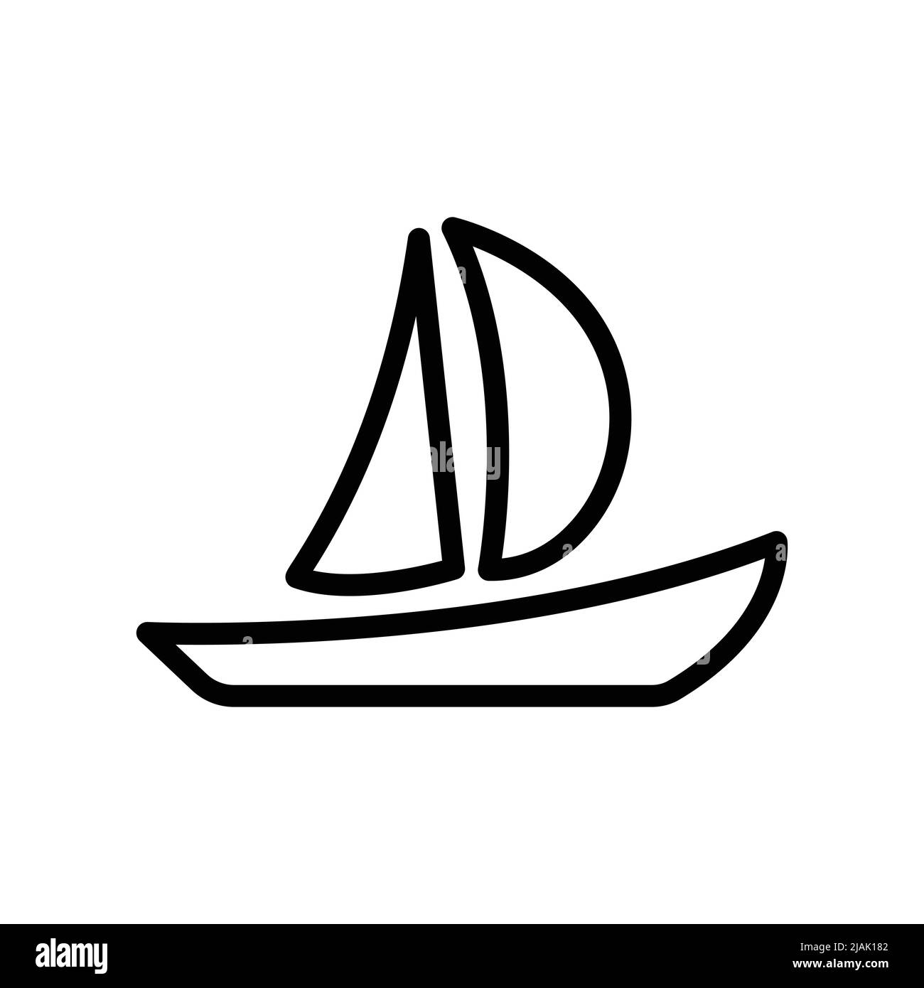Segelboot-Symbolvektor. Transport, Wassertransport. Linienikone. Einfaches Design Illustration editierbar Stock Vektor
