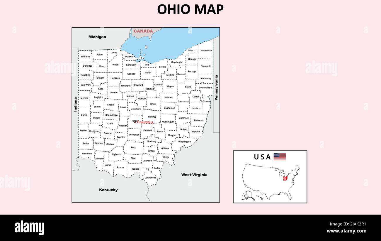 Hauptstadt Von Ohio Usa 8 Buchstaben Usa karte umriss -Fotos und -Bildmaterial in hoher Auflösung – Alamy