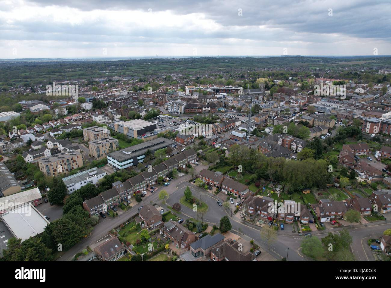 Potters Bar Hertfordshire UK Drohne Luftaufnahme Stockfoto