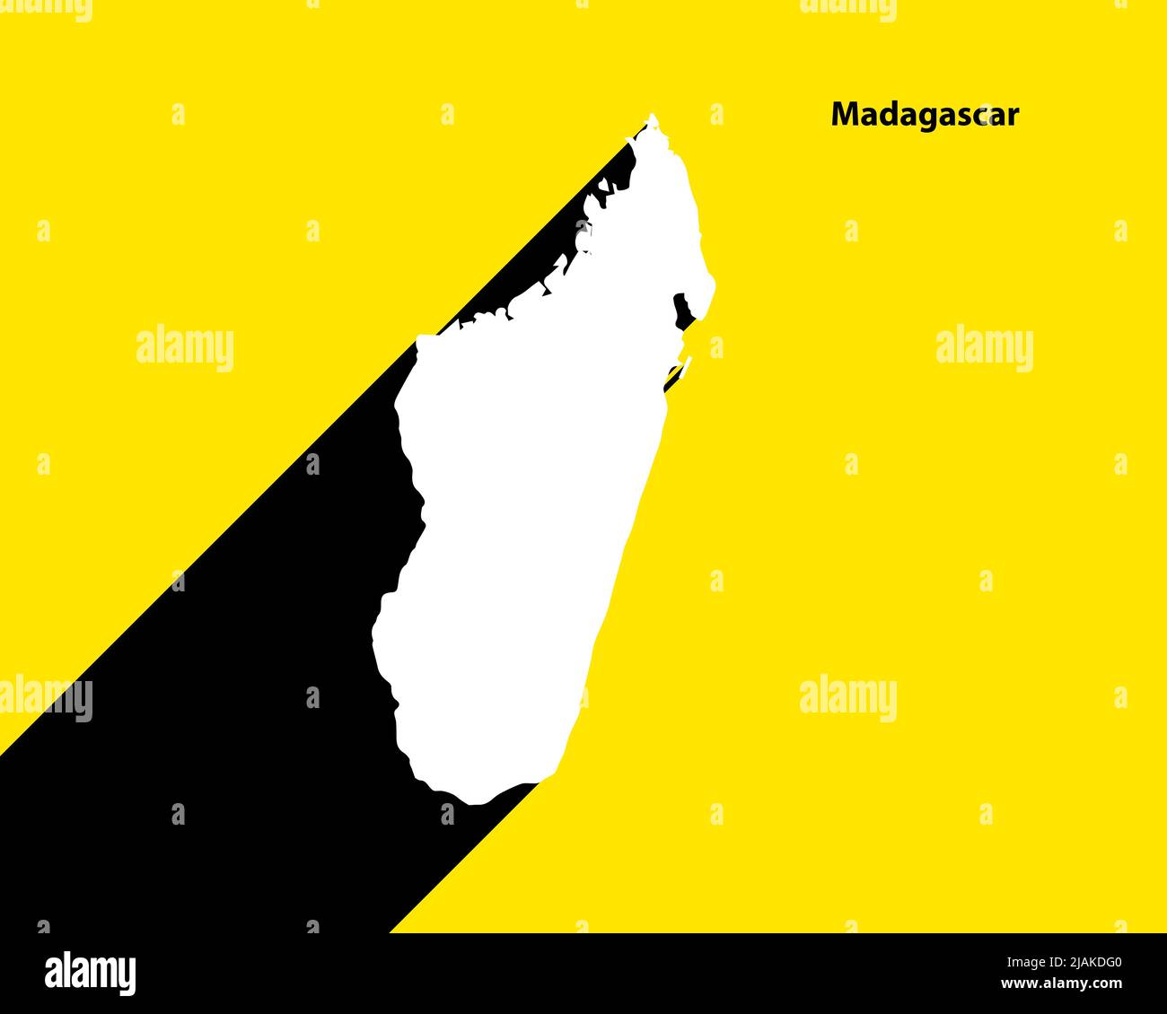 Madagaskar-Karte auf Retro-Poster mit langem Schatten. Vintage-Zeichen einfach zu bearbeiten, zu bearbeiten, zu ändern oder zu färben. Stock Vektor