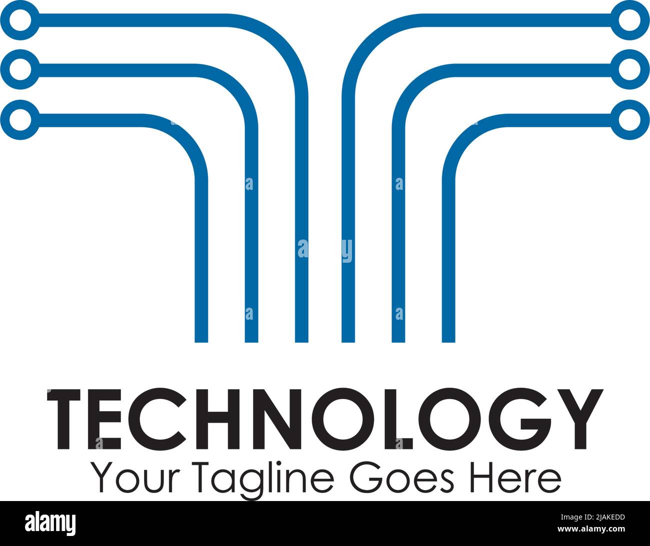 Technologie-Logo-Design mit Verwendung von Schaltelement Vektor-Vorlage Abbildung Stock Vektor