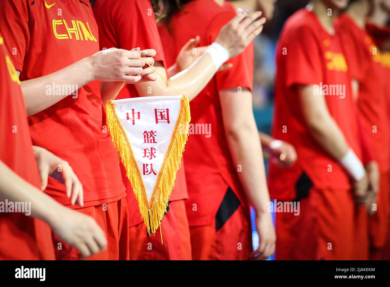 Spanien, Teneriffa, 22. September 2018: Chinesische Frauen-Basketballnationalmannschaft vor der FIBA Frauen-Basketball-Weltmeisterschaft Stockfoto