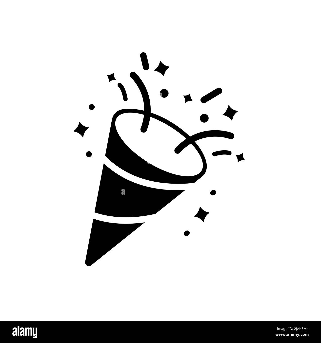 Masquerade Cap und Konfetti. Gefüllte Silhouette, einfaches Design Stock Vektor