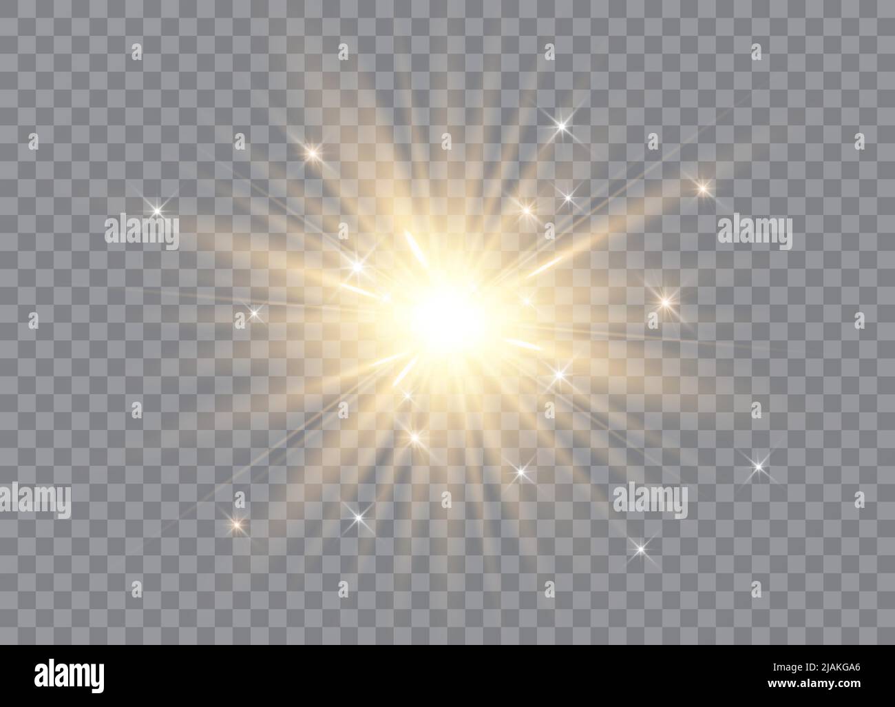 Glow Light Effect, Explosion, Glitter, Funken, Sun Flash. Vector Illustration. Stock Vektor