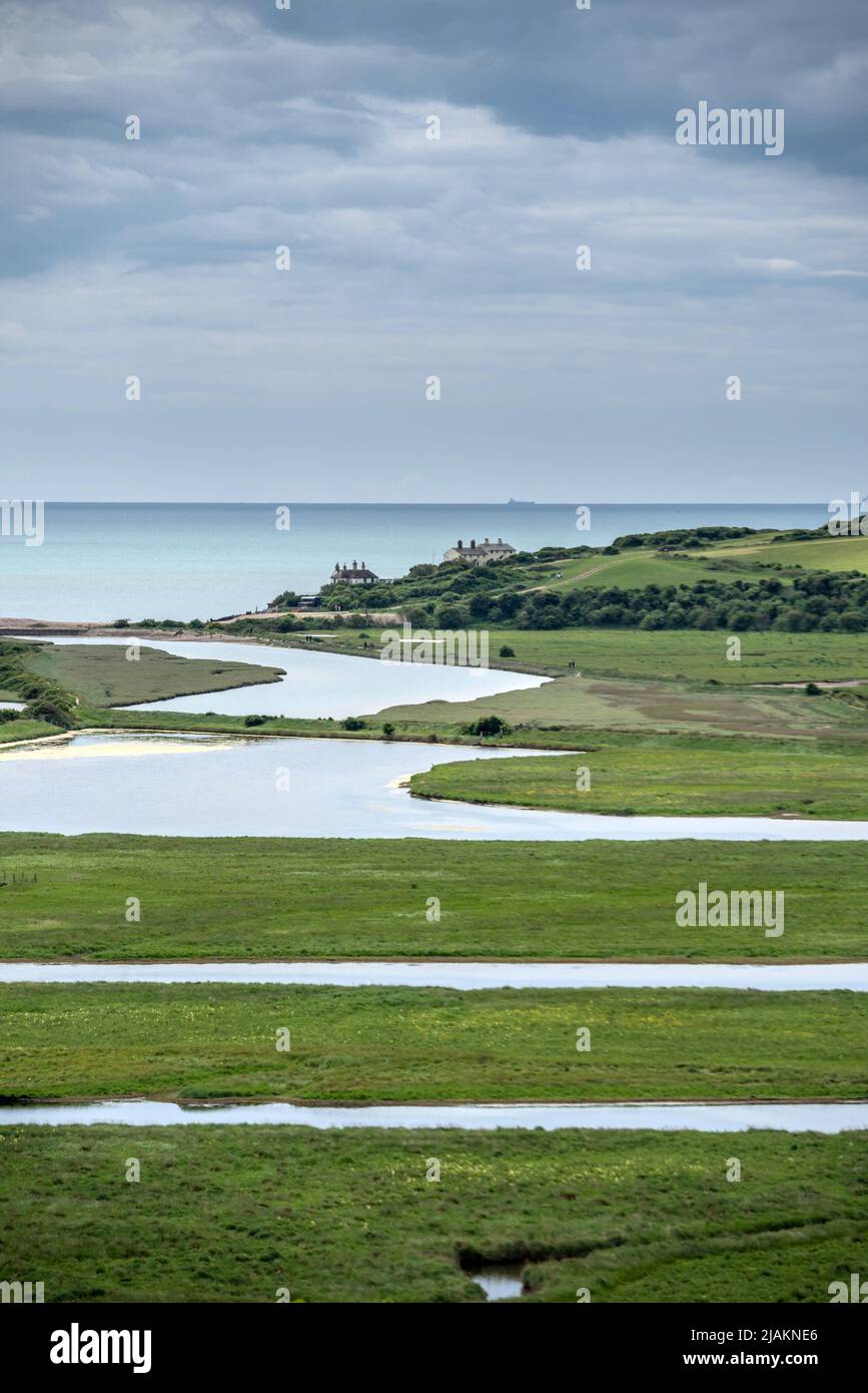 Cuckmere, 29. 2022. Mai: Das Cuckmere-Tal, von Exceat Stockfoto