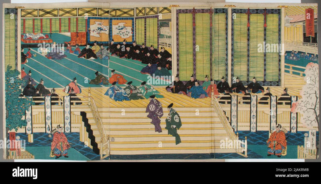 Audienz am Hof HIROSHIGE II, UTAGAWA (1826 1869) Stockfoto
