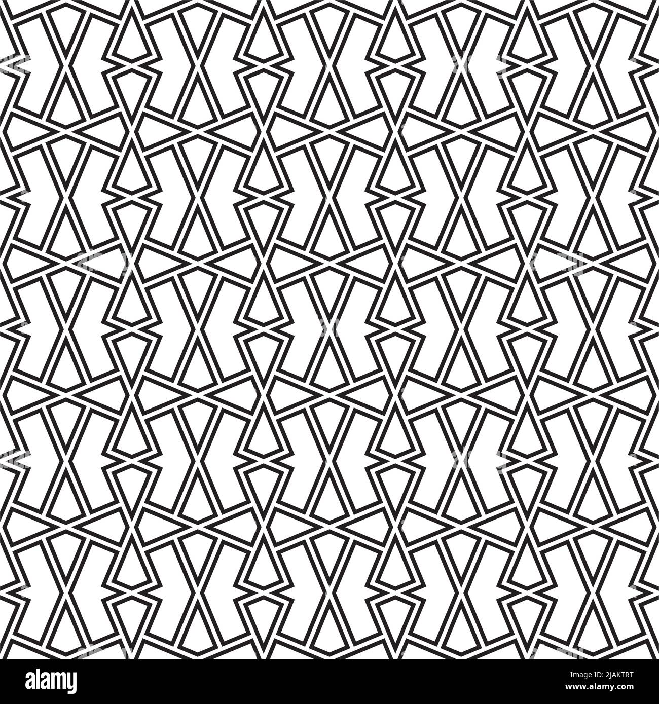 Nahtlose geometrische Ornament auf der Grundlage der traditionellen islamischen Kunst. Schwarz und weiß. Tolles Design für Stoff, Textil, Abdeckung, Geschenkpapier, Hintergrund. Stock Vektor