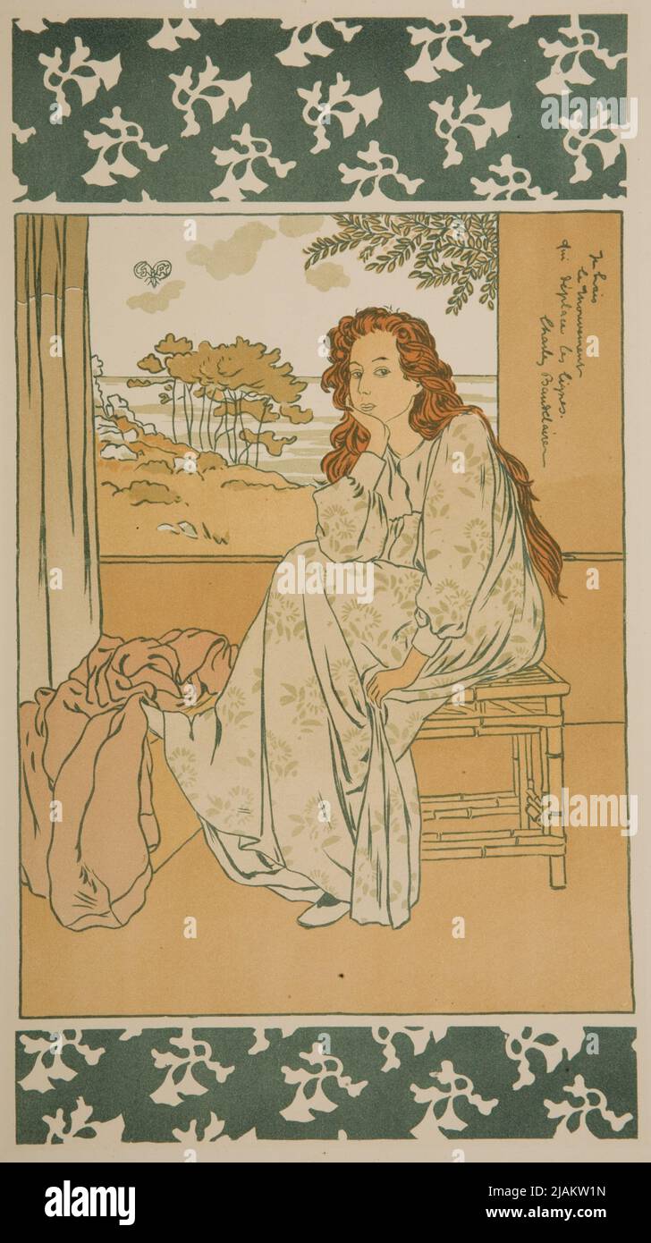 Junge Frau Assisi / Junge Frau sitzend / Junge Frau sitzend mit: The Painters Graveurs Album, Paris: A. Vollard, 1896, Print. Auguste Clot Auriol, George (1863 1938), Vollard, Ambroise (1866 1939), Clot, Auguste (1858 1936) Stockfoto