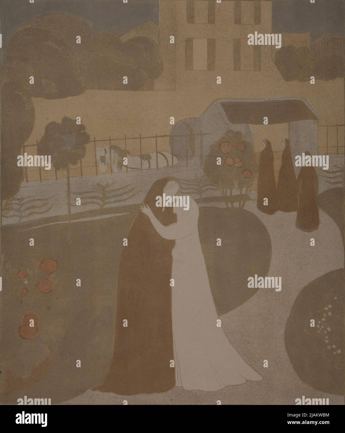 Die Heimsuchung in der Villa Montrouge / Odwiedziny W Villa Montrouge / Ein Besuch in der Villa Montrouge, Z: The Painters Graveurs Album, Paris: A. Vollard, 1896 Denis, Maurice (1870 1943), Vollard, Ambroise (1866 1939), Clot, Auguste (1858 1936) Stockfoto